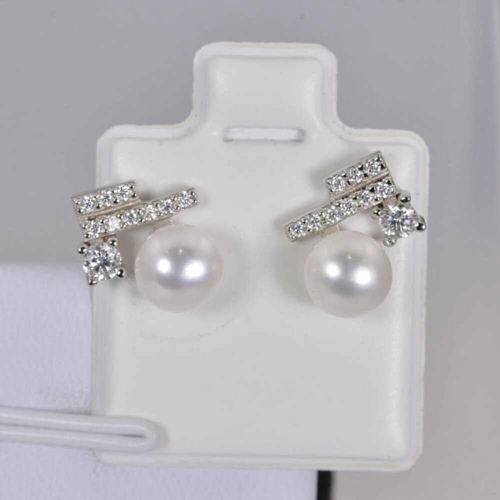 All Moissanite Earrings Natural Pearl 925 Sterling